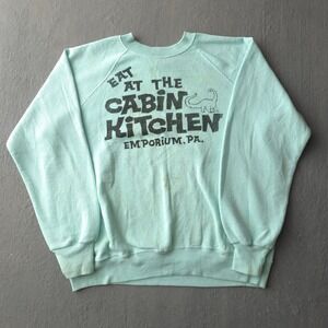 Vintage 80s Bassett-Walker Light Blue Sweatshirt XL Eat At The Cabin Kitchen